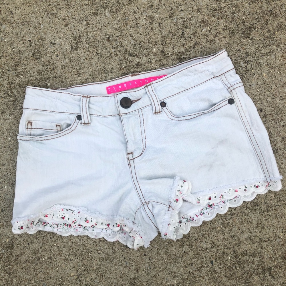 Lace Trim Jean Shorts Size 3